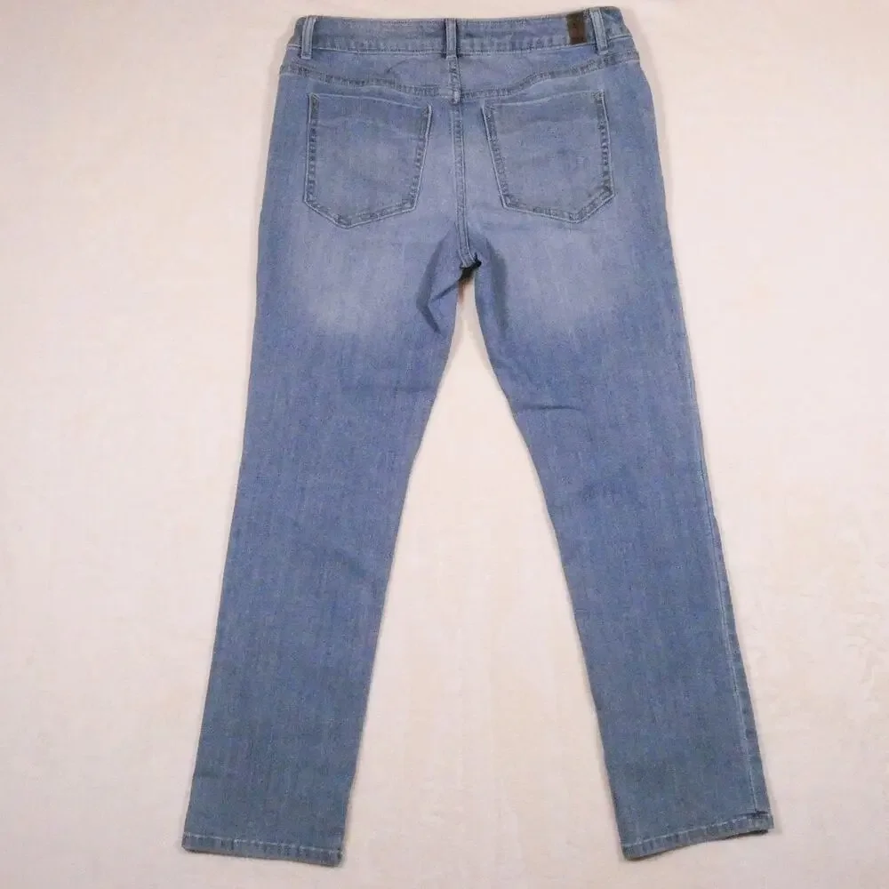 Simply Vera Wang Embroidered Jeans Light Wash Cropped Pants - Picture 2 of 10